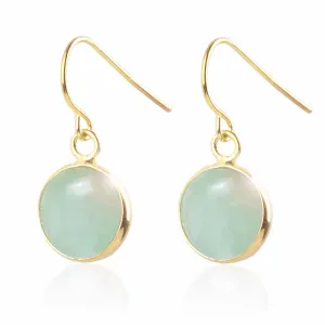 Gold Filled Green Jade Earrings For Women Light Green Jade Earrings For Women Dangle Stone Earrings Handmade Jade Jewelry Gift (Style 1)