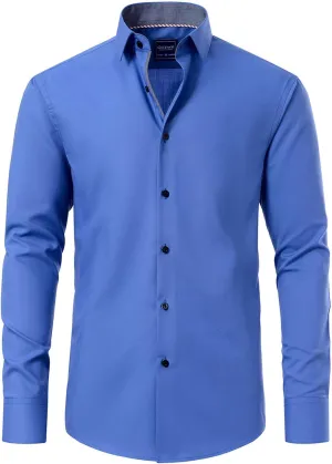 Gollnwe Men's Dress Shirts Long Sleeve Shirt White Button Down Shirt for Men Bussiness Casual