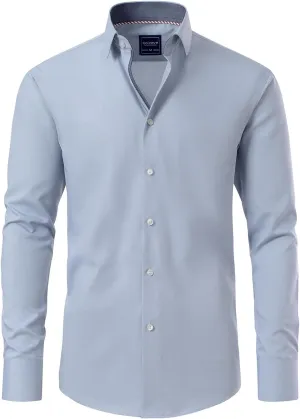 Gollnwe Men's Dress Shirts Long Sleeve Shirt White Button Down Shirt for Men Bussiness Casual