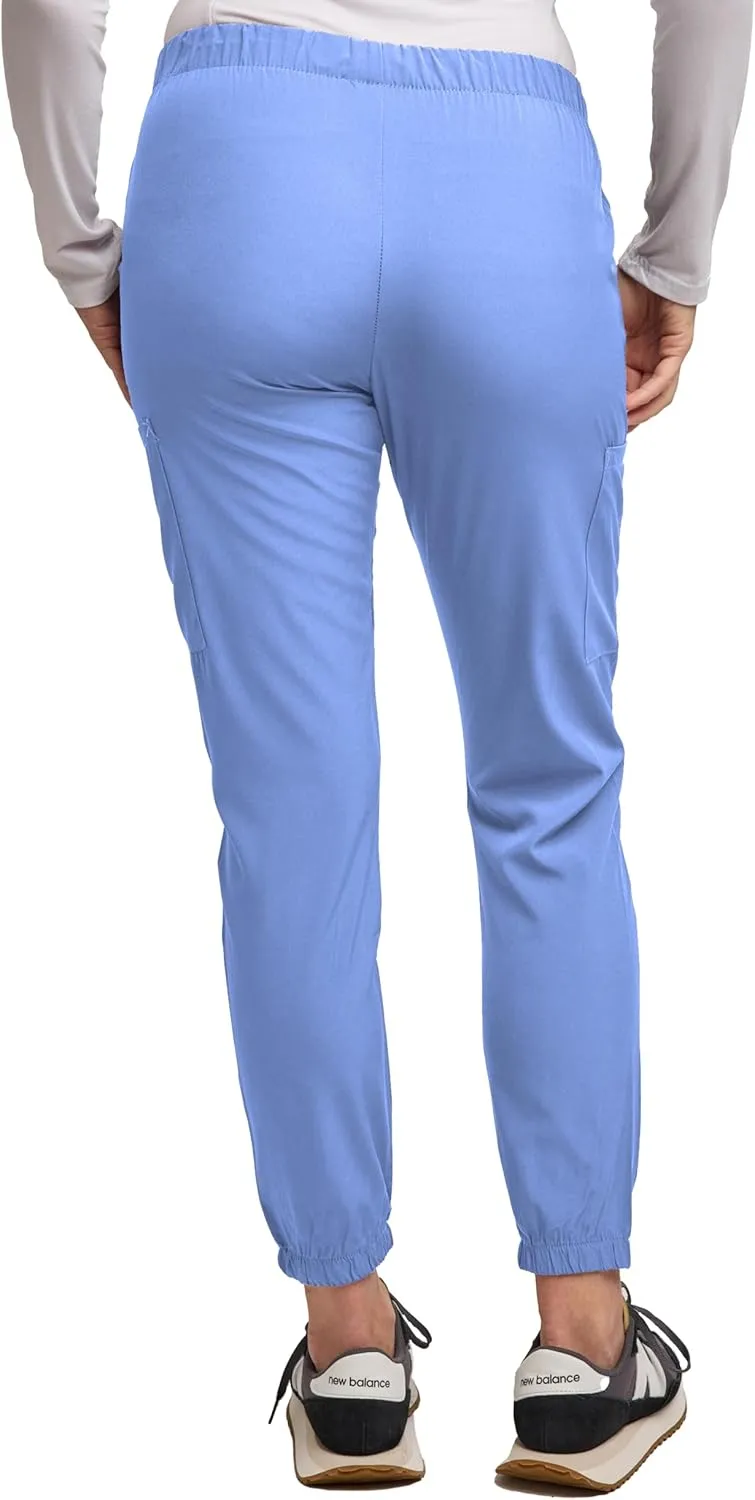 Green Town Scrubs for Women - Jogger Scrub Pant, Cargo Pockets, Stretch Fabric, Drawcord, Easy Care