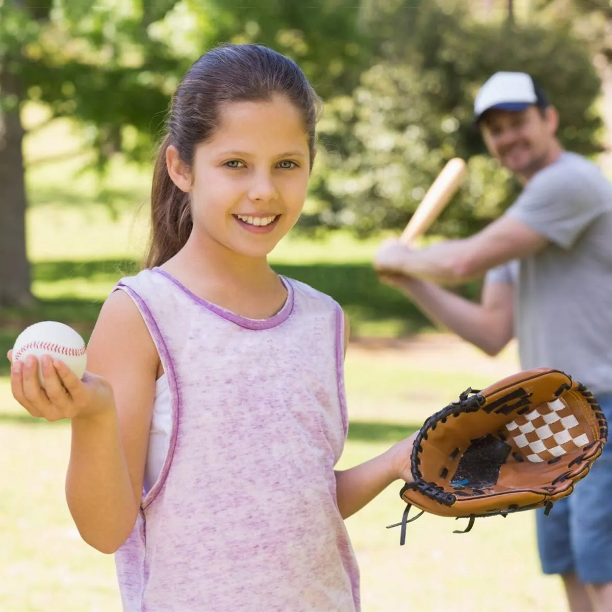 GROOFOO Baseball Glove and Ball for Kids Youth Adults Softball Teeball Training Left/Right Hand Glove with Soft Ball Set Brown/Black/Pink