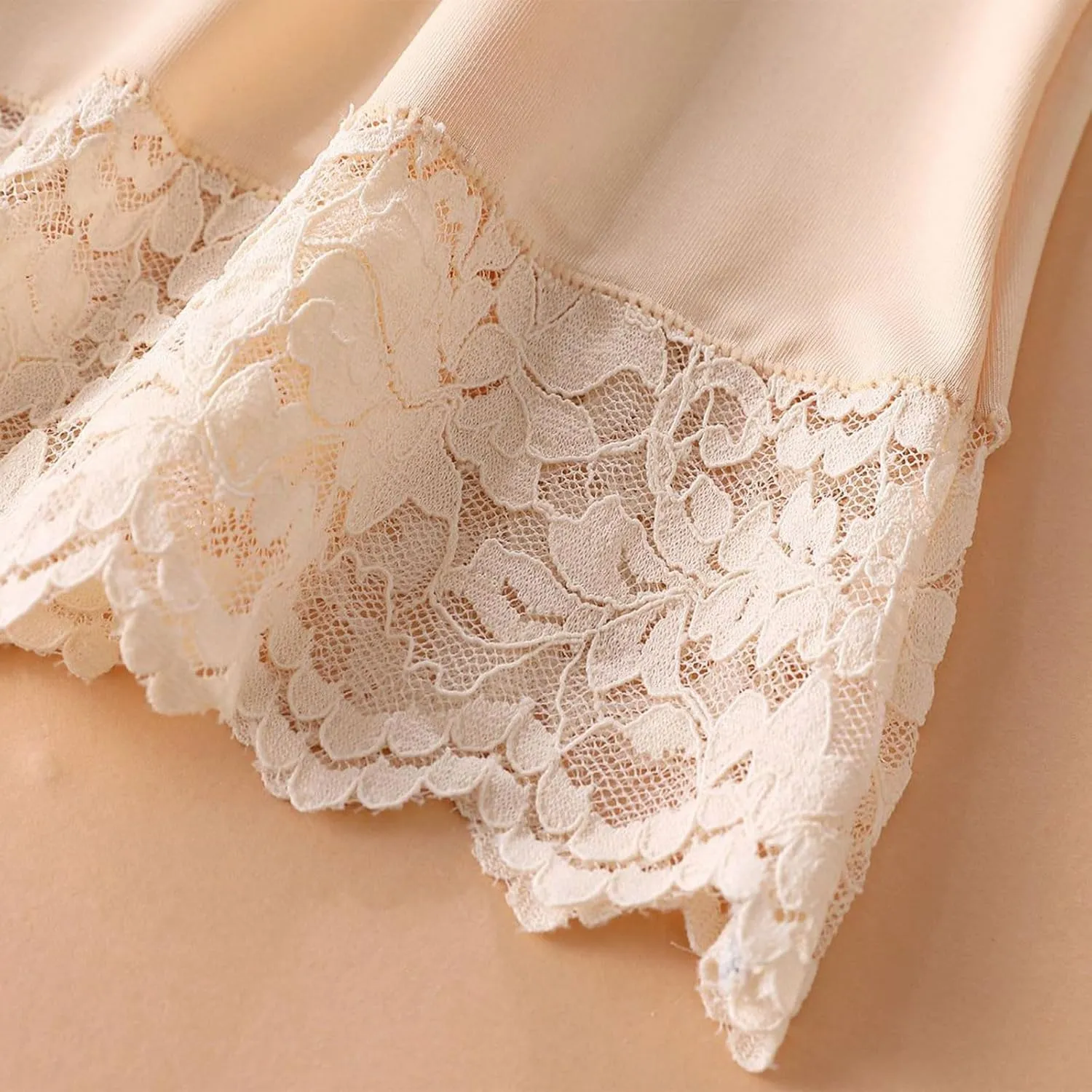 HGps8w Half Slips for Women Underskirt Short Lace Trim Knee Length Solid Color Half Slip