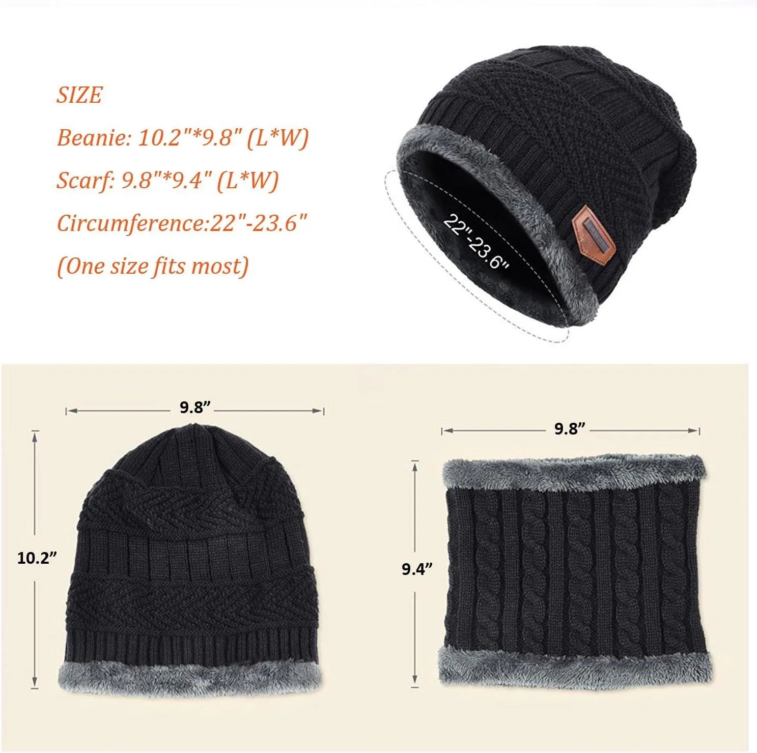 HINDAWI Womens Slouchy Beanie Winter Hat Knit Warm Snow Ski Skull Outdoor Cap
