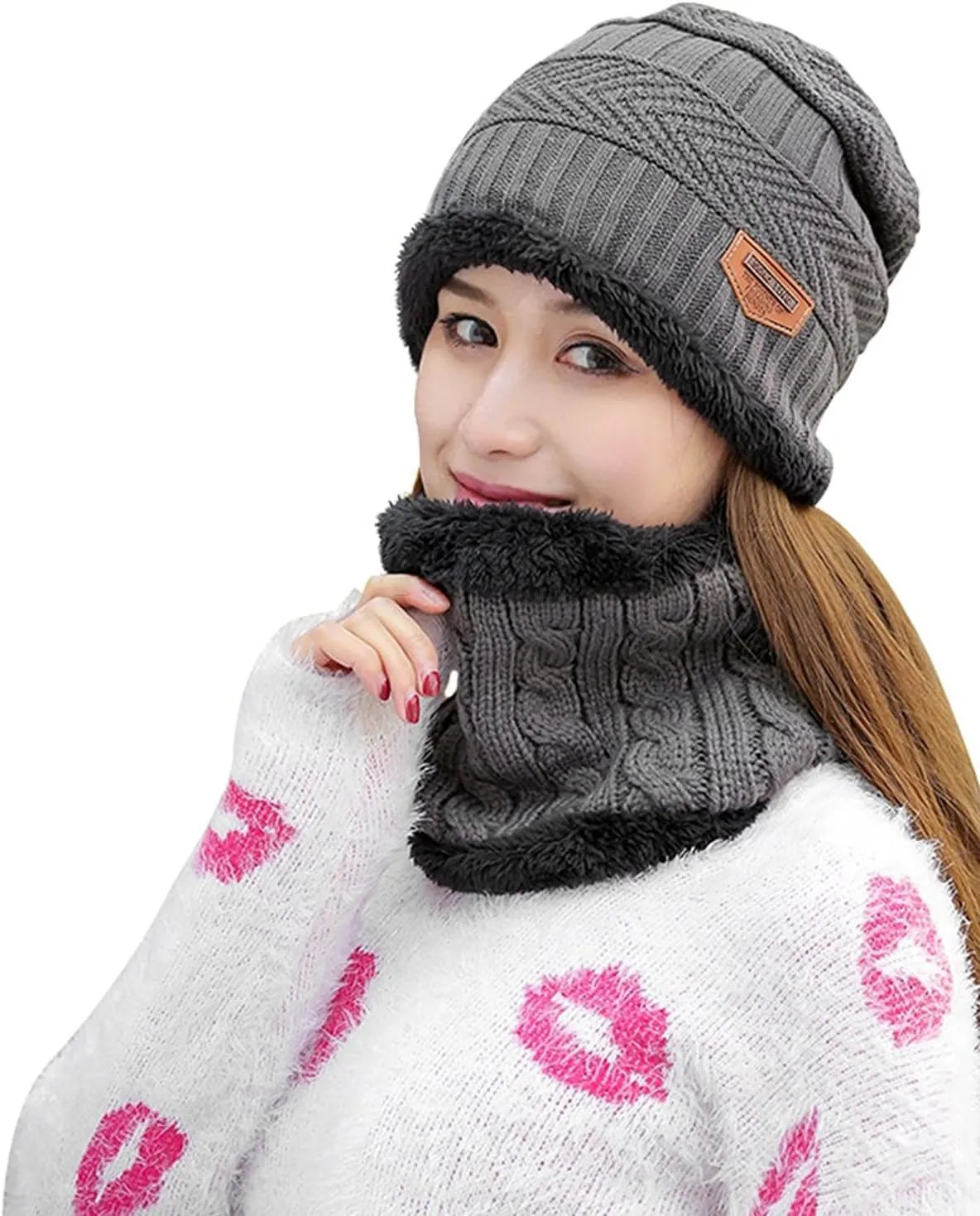 HINDAWI Womens Slouchy Beanie Winter Hat Knit Warm Snow Ski Skull Outdoor Cap