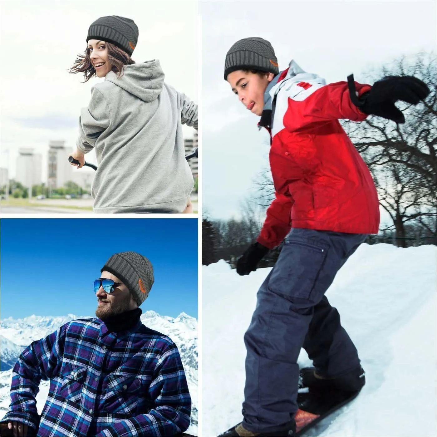 HINDAWI Womens Slouchy Beanie Winter Hat Knit Warm Snow Ski Skull Outdoor Cap