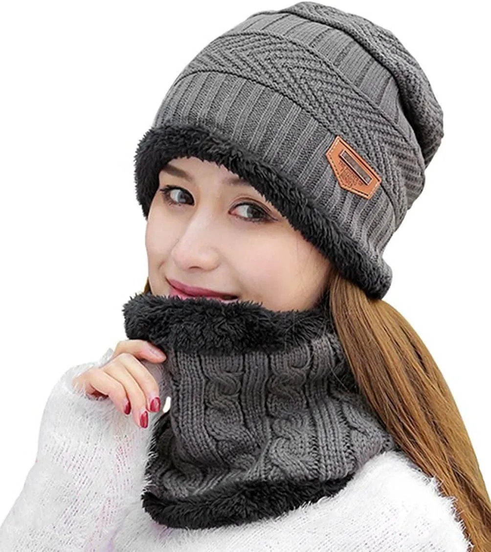 HINDAWI Womens Slouchy Beanie Winter Hat Knit Warm Snow Ski Skull Outdoor Cap