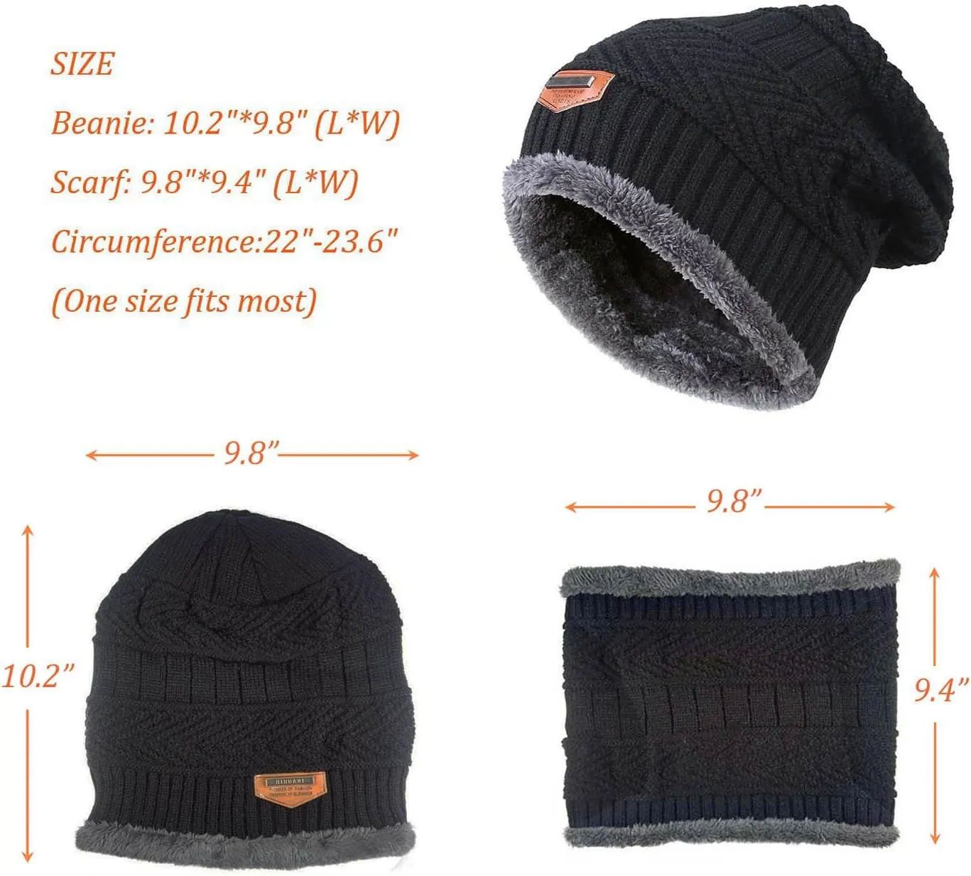 HINDAWI Womens Slouchy Beanie Winter Hat Knit Warm Snow Ski Skull Outdoor Cap