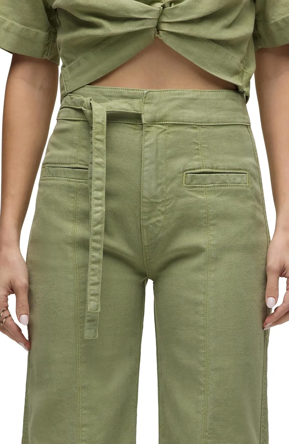 HUDSON Women's Tie Waist Wide Leg Trouser