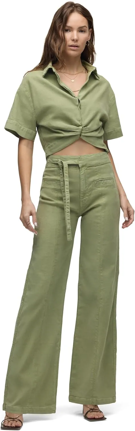 HUDSON Women's Tie Waist Wide Leg Trouser