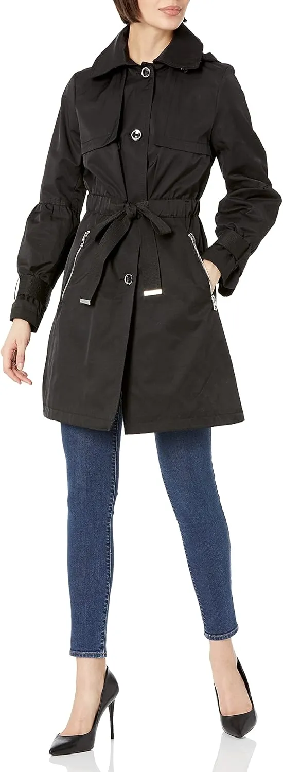 Karl Lagerfeld Paris Women's Belted Trench Coat