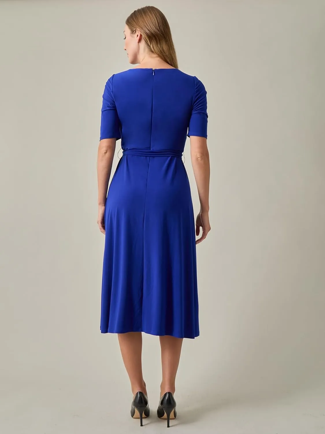 Kasper Women's 3/4 Sleeve Fit & Flare Jersey Dress