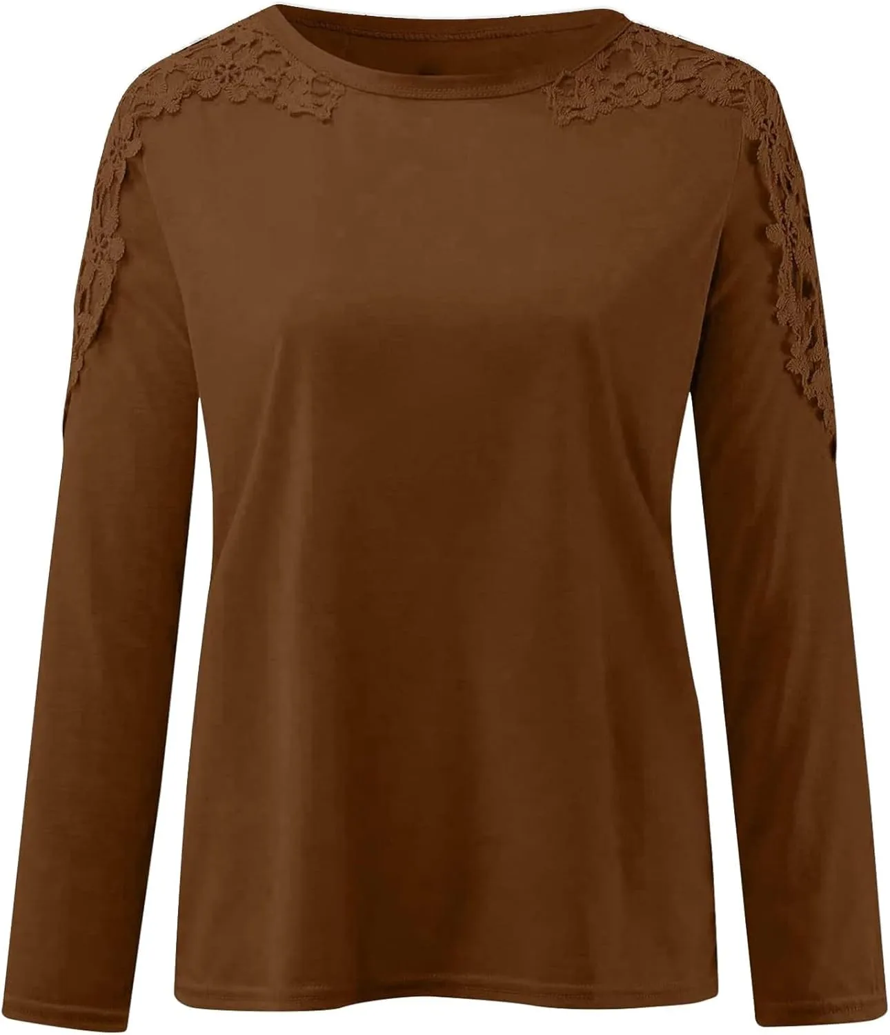 Ladies Tops and Blouses Tunic Tops for Women Loose Fit Dressy Long Sleeve Shirts Casual Crewneck Floral Print Shirt