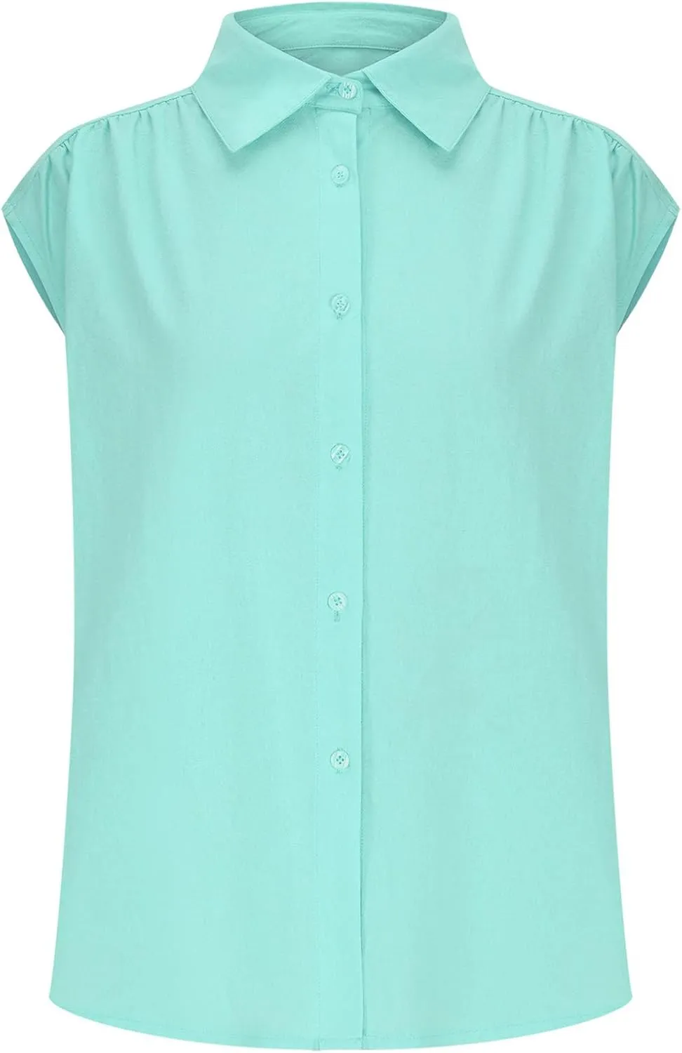 Linen Shirts for Women Loose Fit Cap Sleeve Button up Blouse Loose Collared Shirt Casual Summer Tops Beach Blouse Tops