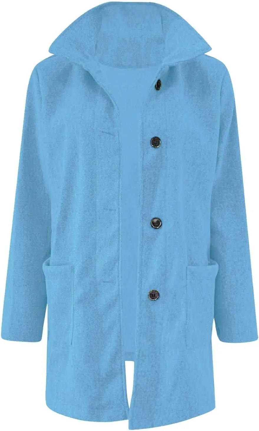 Long Pea Coats for Women Winter Stand Collar Single Breasted Wool Trench Coats Wool Blend Peacoat Thicken Blazer Jacket