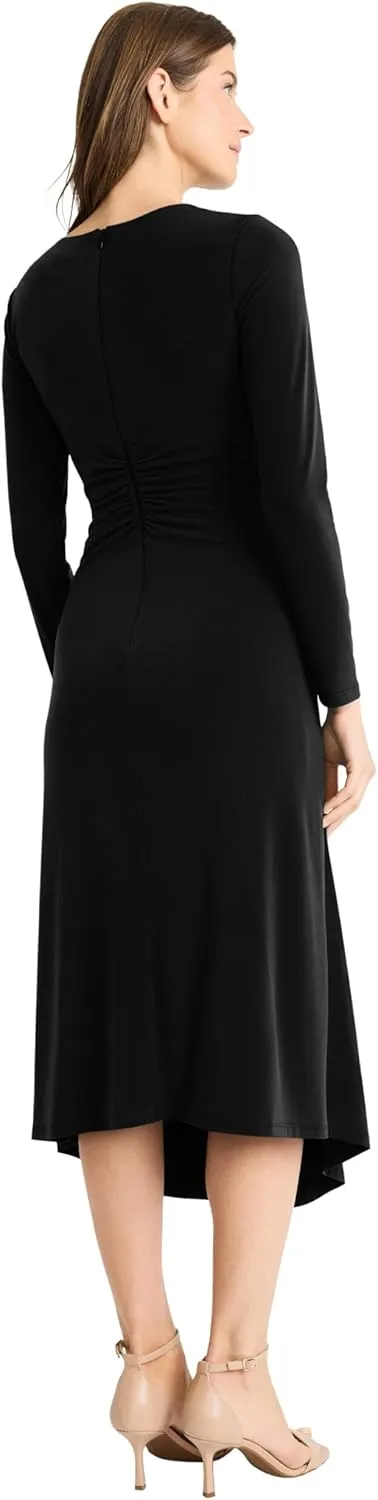 Maggy London Women's Asymmetric Gathered Dress