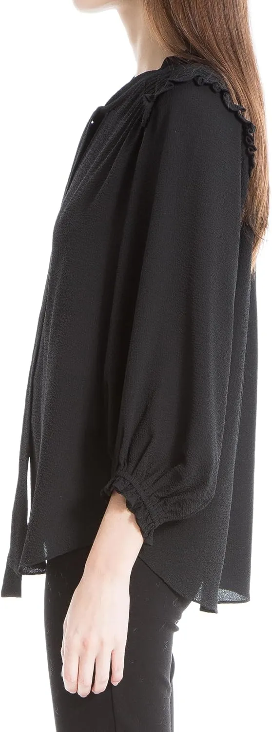 Max Studio Women's Neck Tie Smocked Blouse