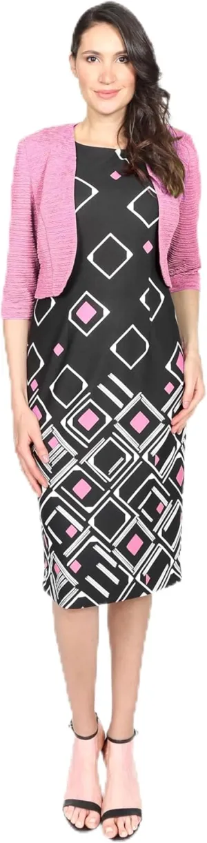 Maya Brooke Women's Knee Length Sheath Dress and 3/4 Sleeve Jacket 2-Piece Set