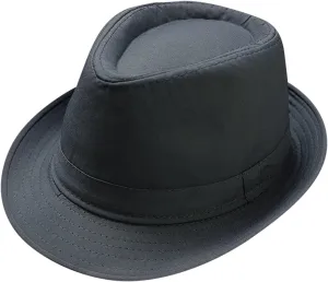Mens 1920s Fedora Hat Men Classic 20s Black Hats Jazz Cap for Women Jazz Retro Dress Fedora Hat