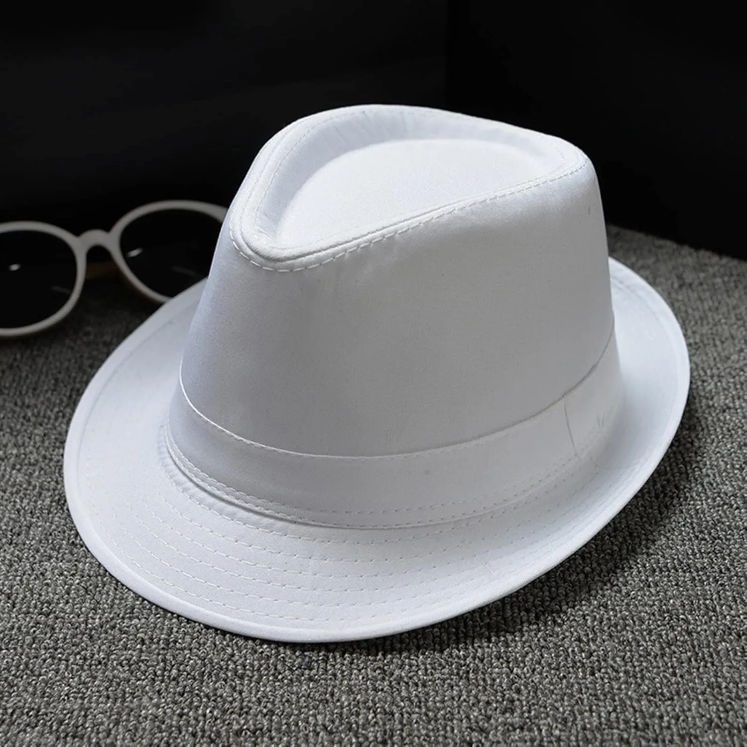 Mens 1920s Fedora Hat Men Classic 20s Black Hats Jazz Cap for Women Jazz Retro Dress Fedora Hat