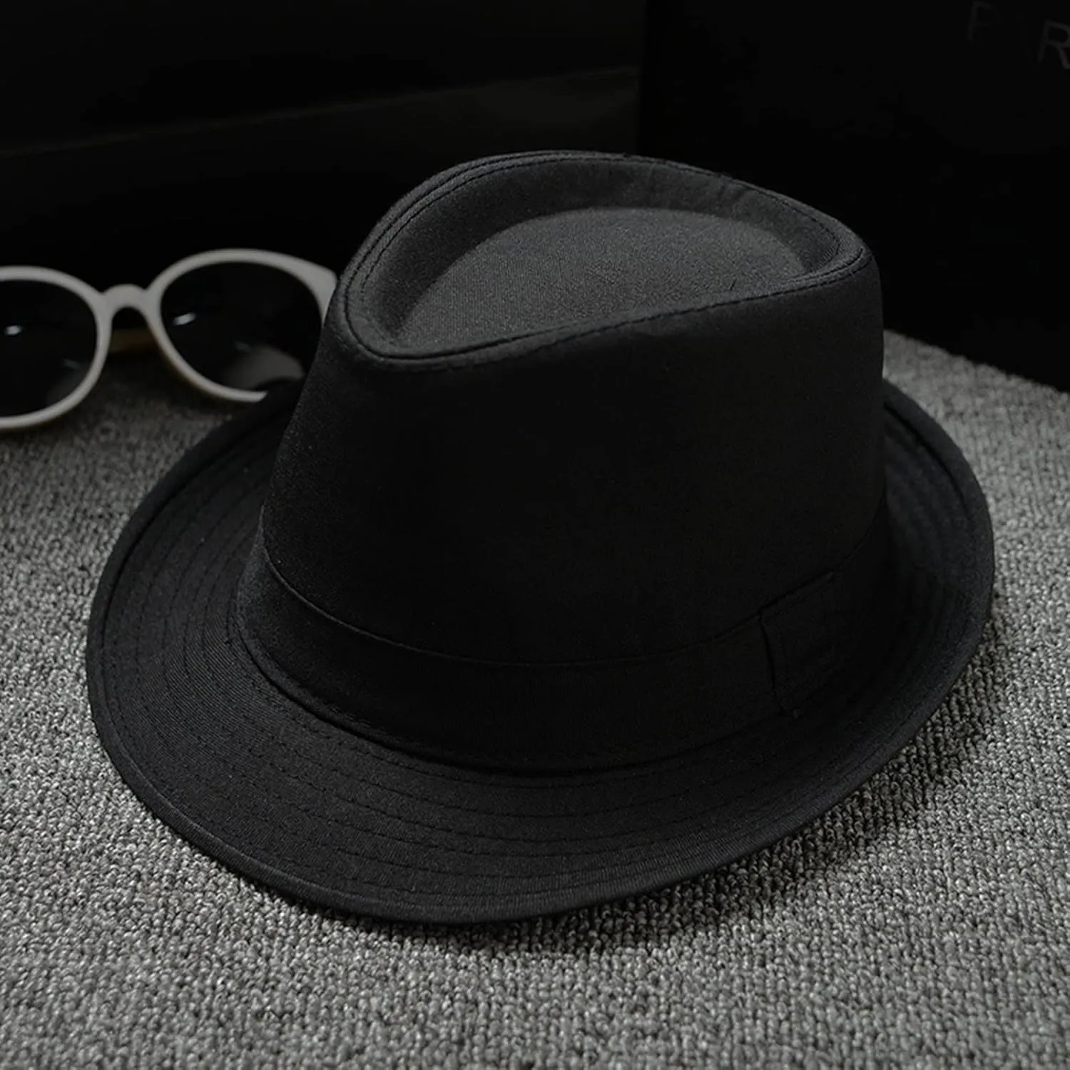 Mens 1920s Fedora Hat Men Classic 20s Black Hats Jazz Cap for Women Jazz Retro Dress Fedora Hat