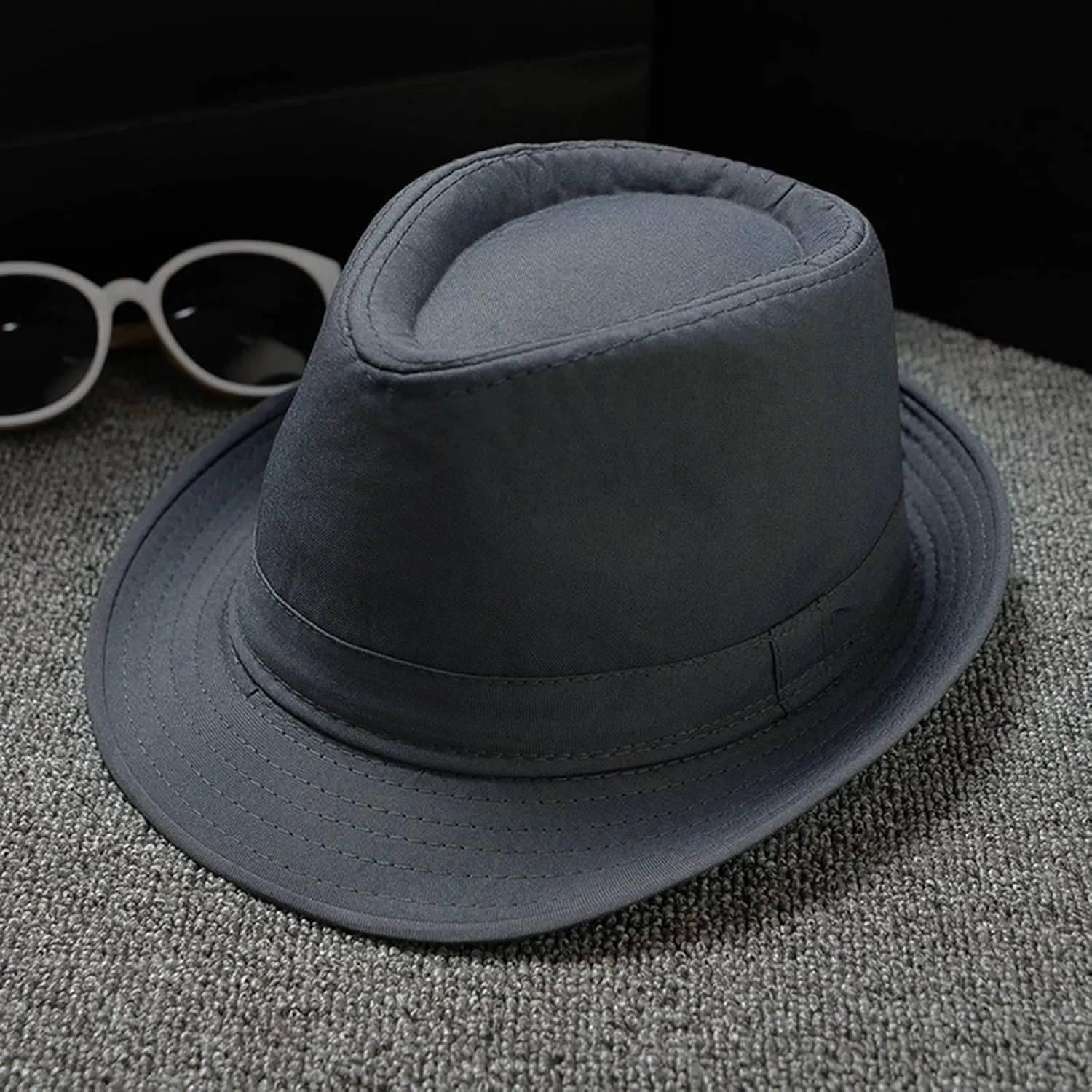 Mens 1920s Fedora Hat Men Classic 20s Black Hats Jazz Cap for Women Jazz Retro Dress Fedora Hat