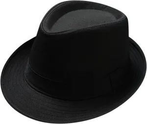 Mens 1920s Fedora Hat Men Classic 20s Black Hats Jazz Cap for Women Jazz Retro Dress Fedora Hat
