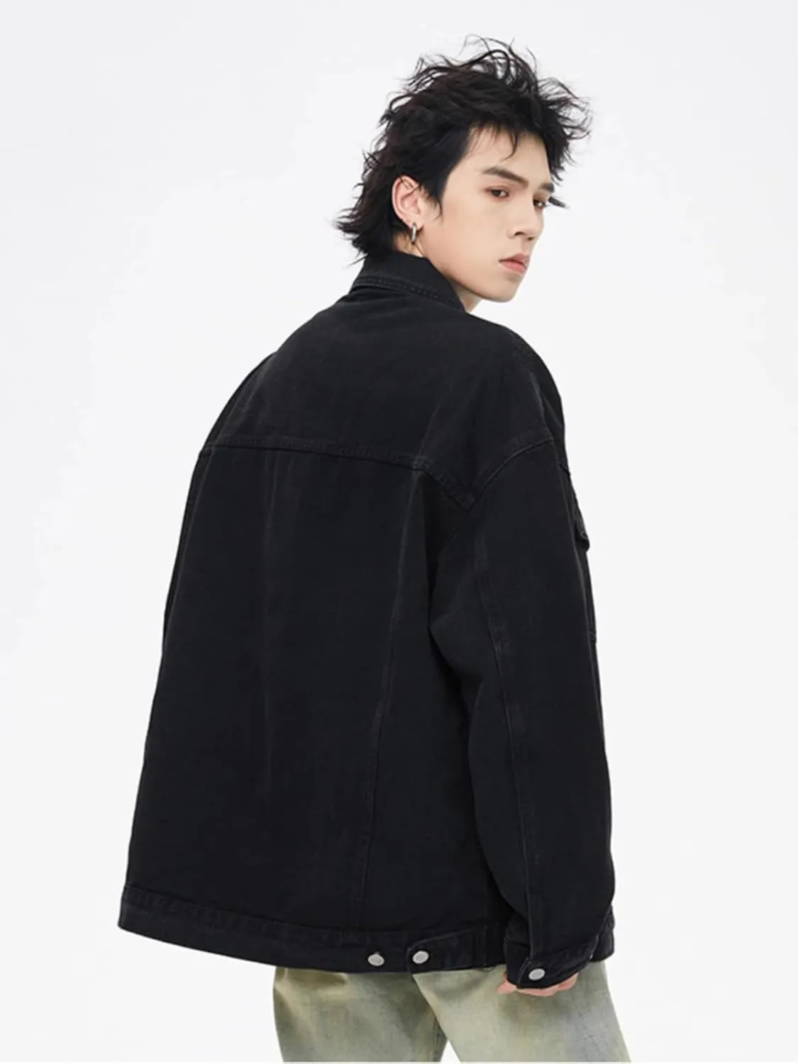 Men's Autumn American Retro Casual Loose Denim Jacket