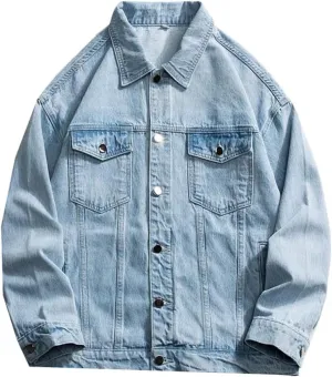 Men's Autumn American Retro Casual Loose Denim Jacket