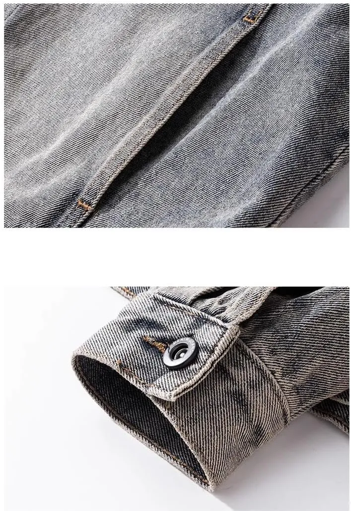 Men's Coat Spring Autumn American Casual Retro Loose Denim Jacket