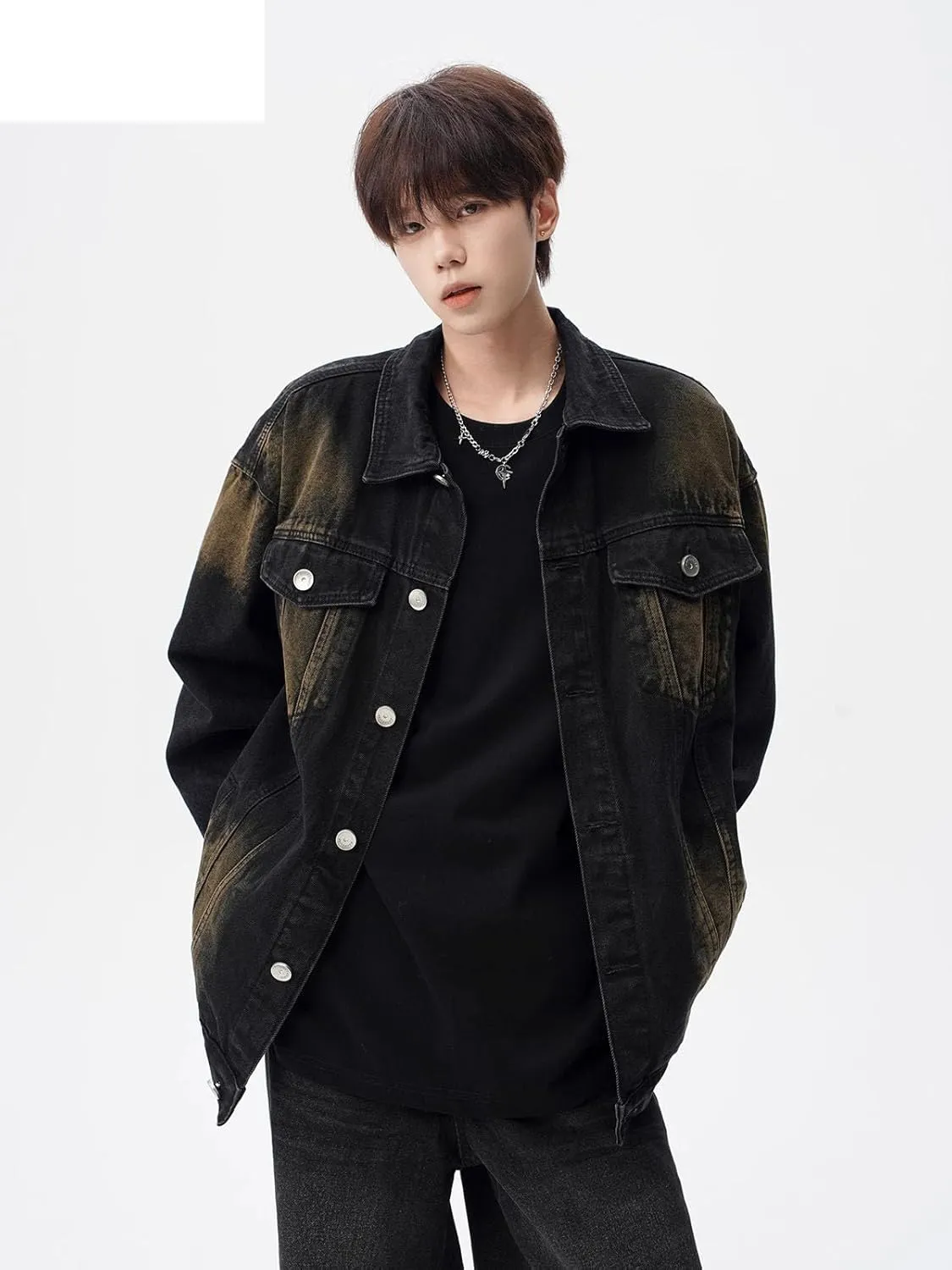 Men's Denim Coat Retro Casual Workwear Lapel Jacket for Men for motorcycle riding for motorcycle riding