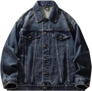 Men's Denim Jacket Classic Spring Autumn American Workwear Coat for Men