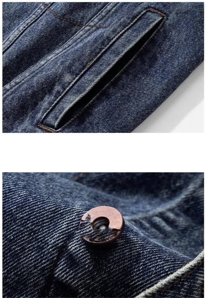 Men's Denim Jacket Classic Spring Autumn American Workwear Coat for Men