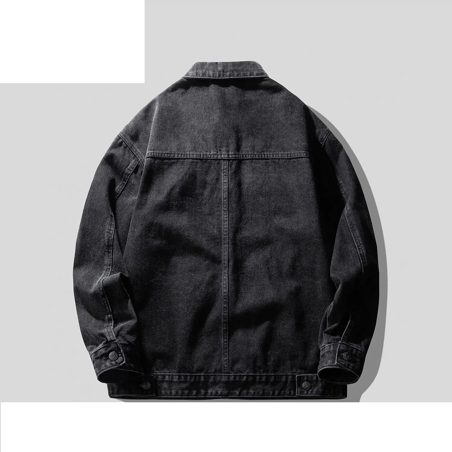 Men's Denim Jacket Retro Patchwork Workwear American Loose Casual Coat