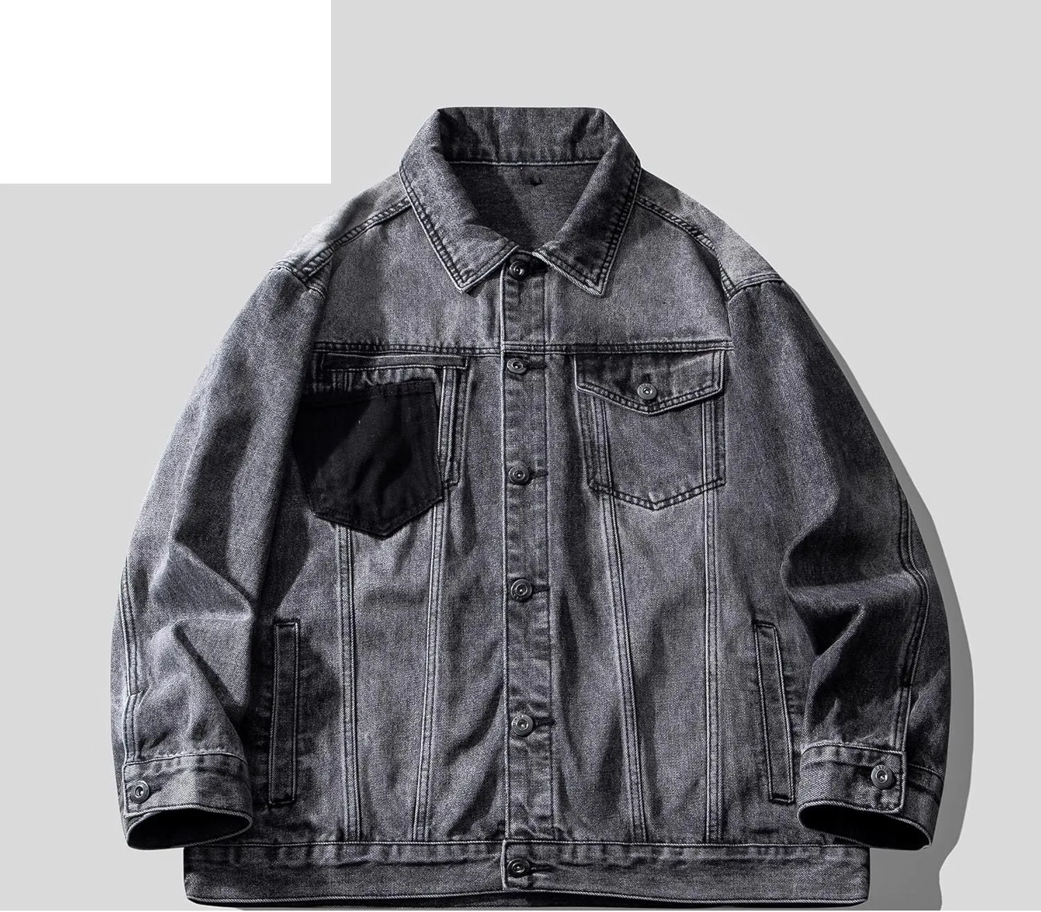 Men's Denim Jacket Retro Spring Autumn American Casual Coat for Men