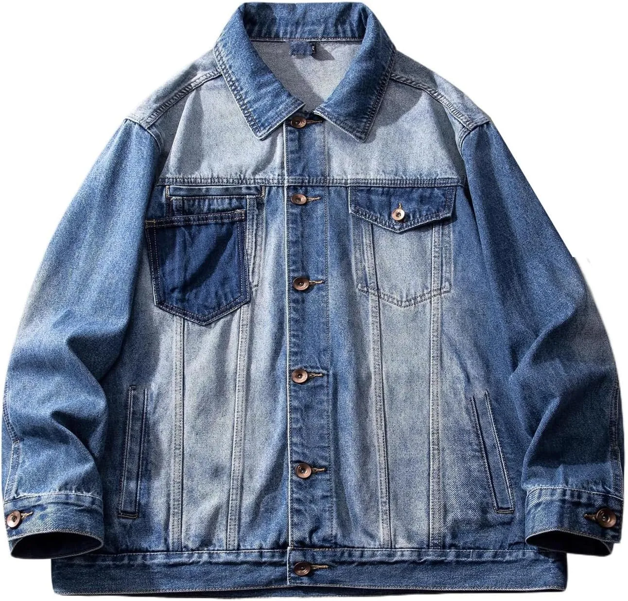 Men's Denim Jacket Retro Spring Autumn American Casual Coat for Men