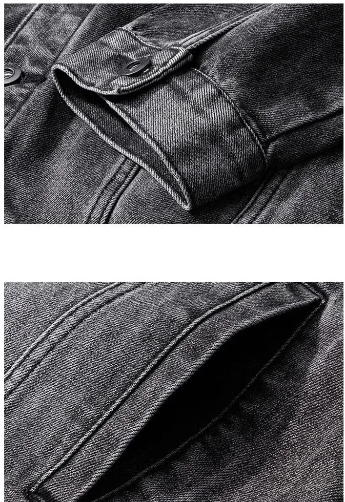 Men's Denim Jacket Retro Spring Autumn American Casual Coat for Men