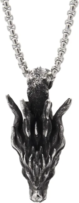 Men's Stainless Steel Dragon Head Pendant Necklace