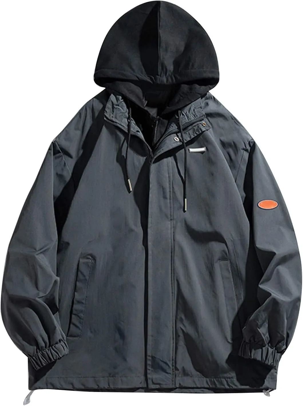 Mens Windproof Jacket Lightweight Hooded Rain Jacket Outdoor Mountain Sport Jacket Shell Jacket Windbreaker Raincoat