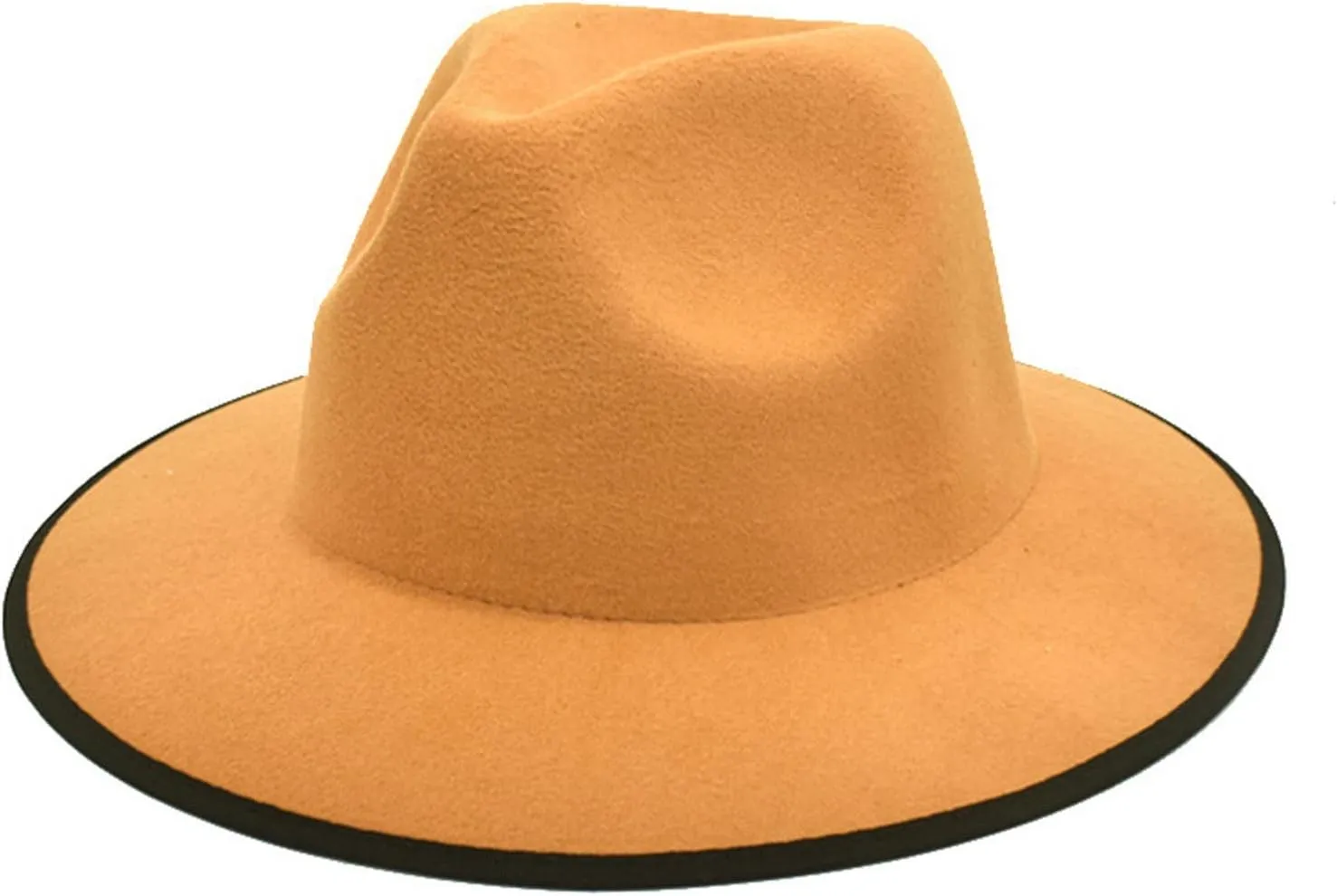 Men's Women's Retro Flat-Top Fedoras Hat Wide Brimmed Hat Wedding Church Jazz Cap