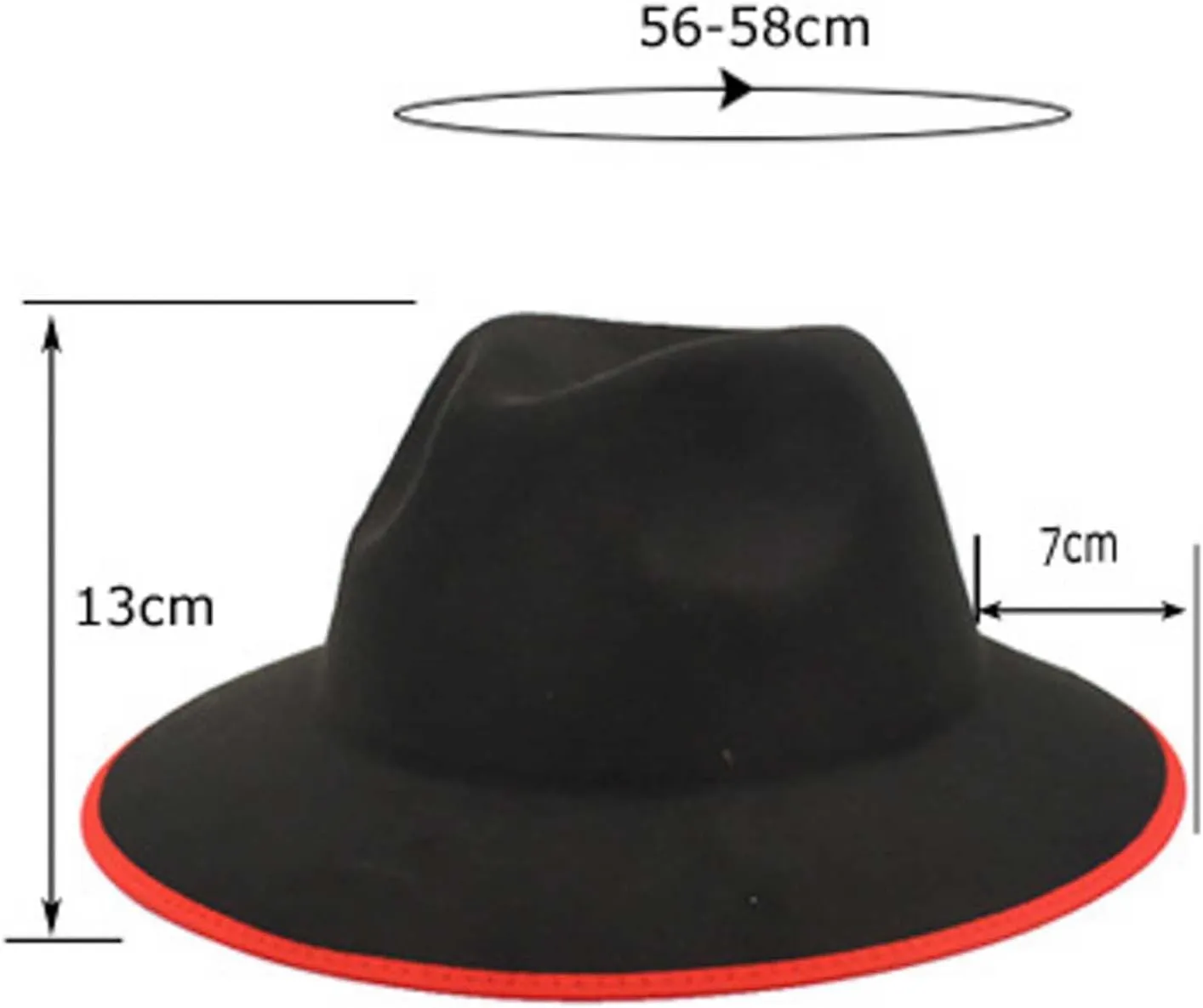 Men's Women's Retro Flat-Top Fedoras Hat Wide Brimmed Hat Wedding Church Jazz Cap