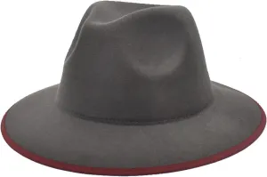 Men's Women's Retro Flat-Top Fedoras Hat Wide Brimmed Hat Wedding Church Jazz Cap