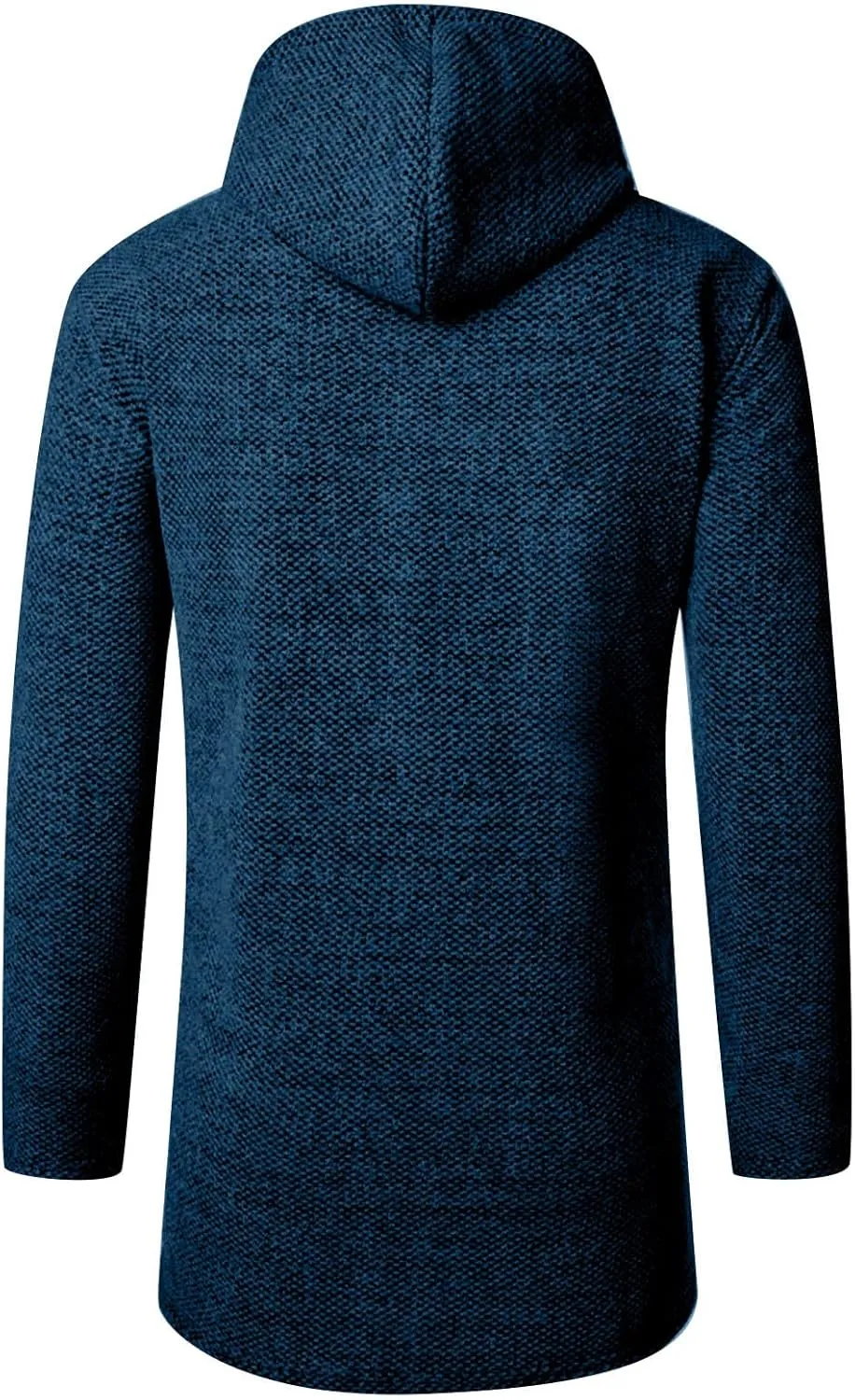 Men's Wool Blend Jacket Slim Mid Lenght Sherpa Lined Thicked Hooded Coats Casual Plush Fleece Winter Warm Overcoats