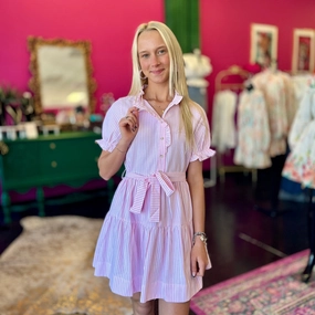 Pink & White Striped Dress