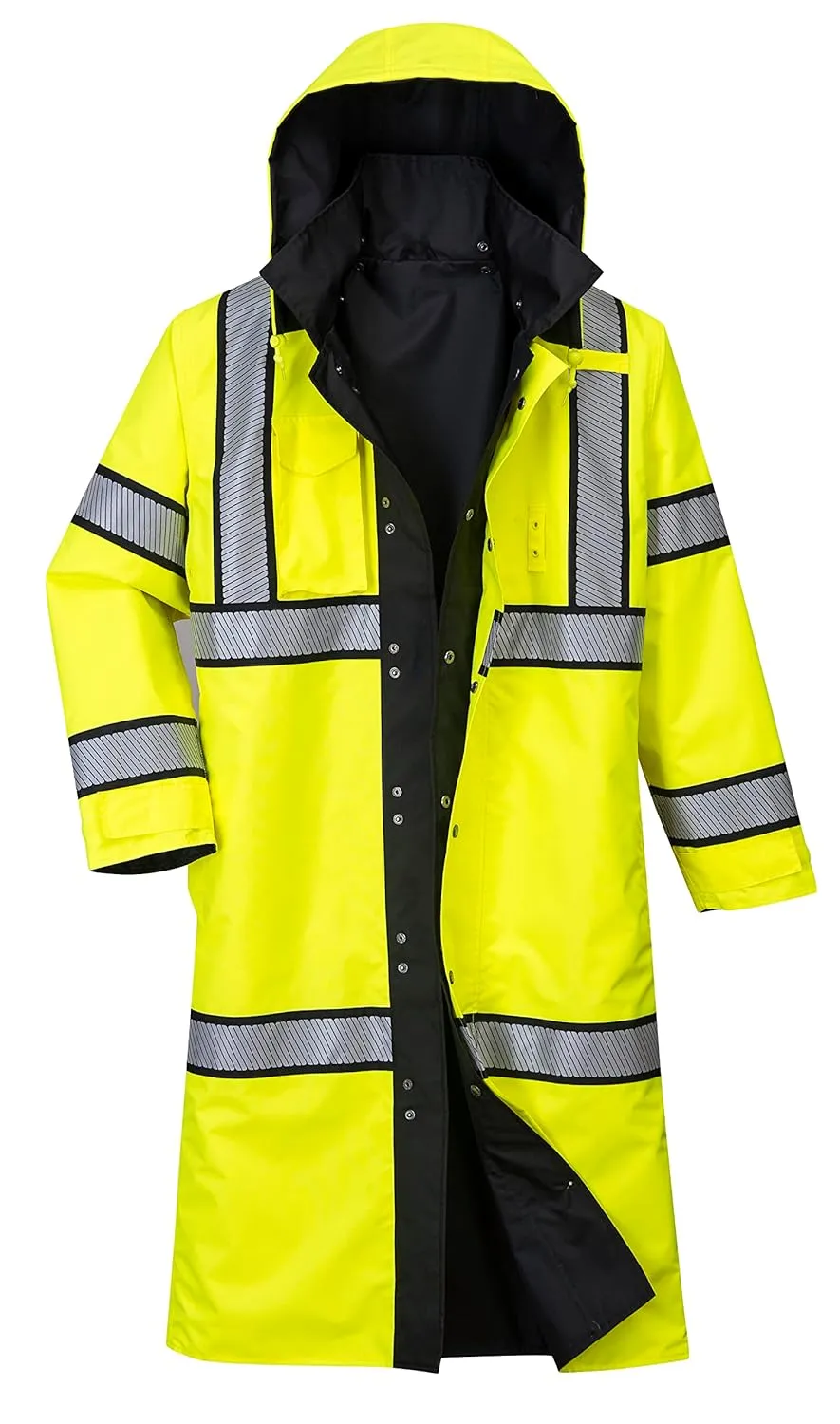 Portwest Hi-Vis Reversible Raincoat - UH447, Yellow/Black, XXL