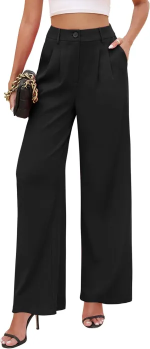 Rheane Wide Leg Pants for Women Wide Leg Trousers Women Wide Leg Pants Black Dress Pants Women Dress Pants for Women Business Casual (Black S)