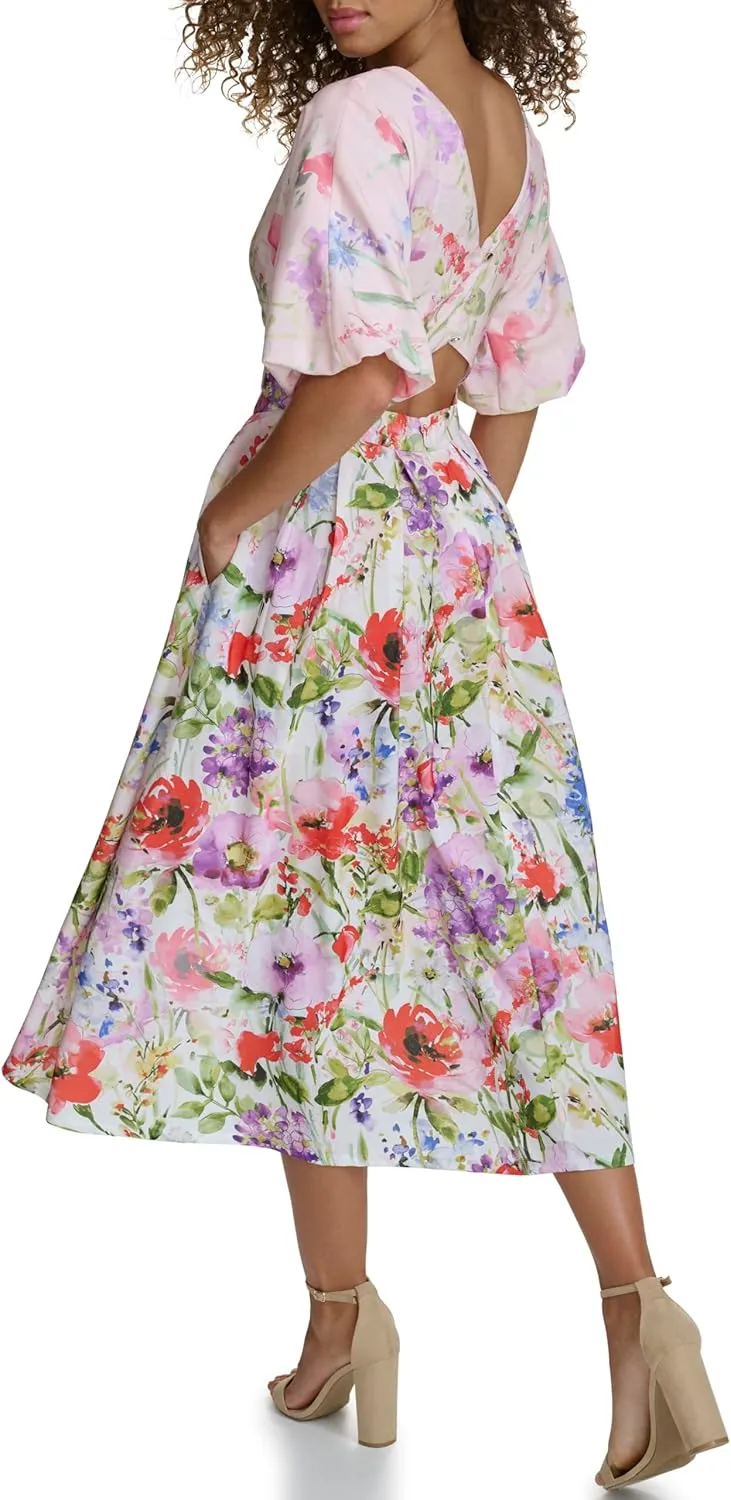 Siena Women's Floral Printed Fit and Flare Dress
