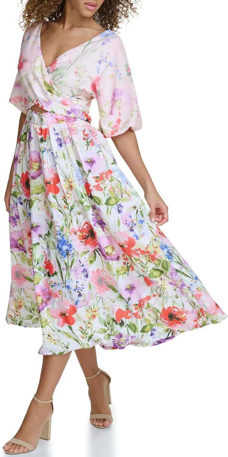 Siena Women's Floral Printed Fit and Flare Dress