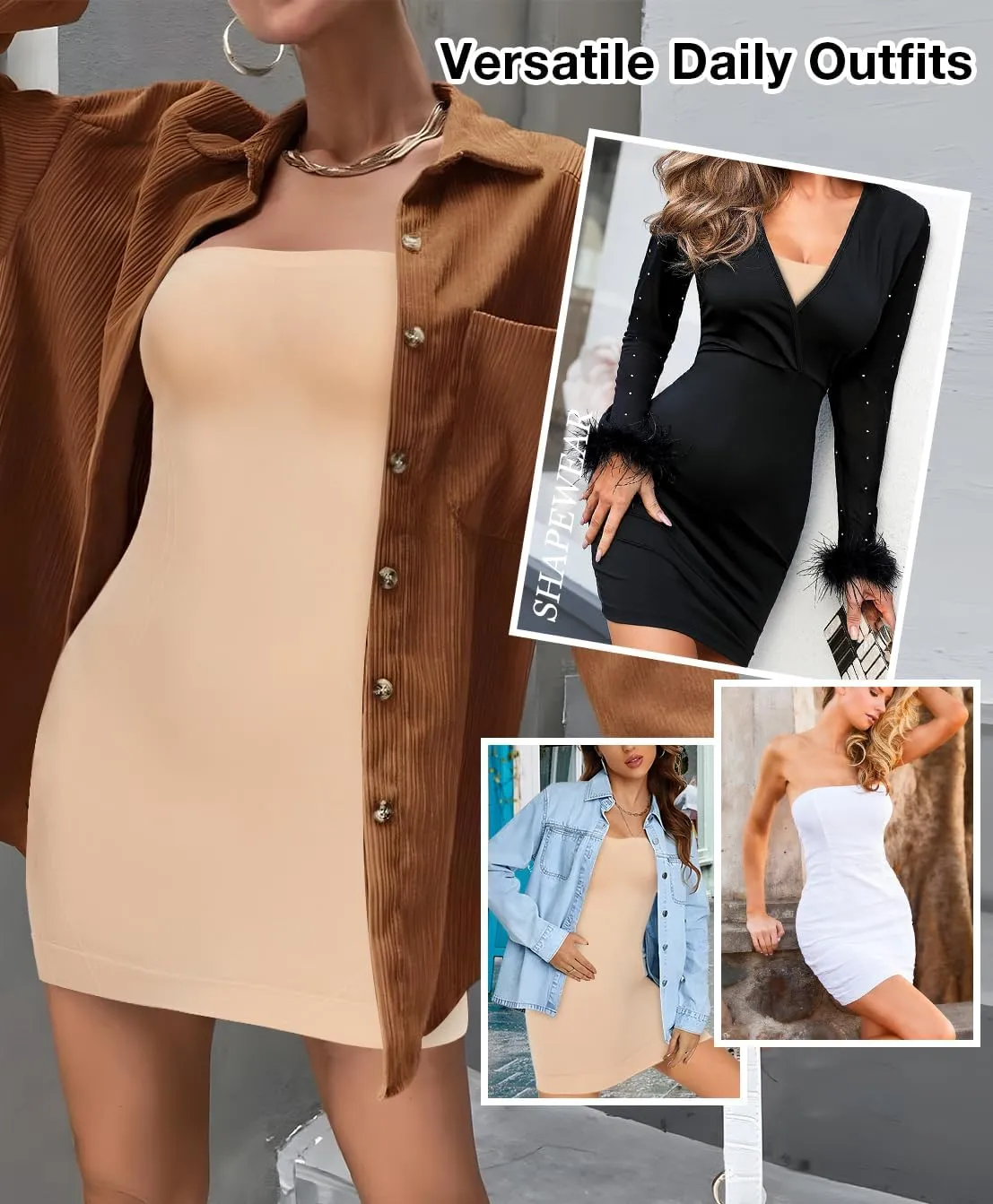 Strapless Shapewear for Women Full Slip shapewear dress Tummy Control slip for women under dress