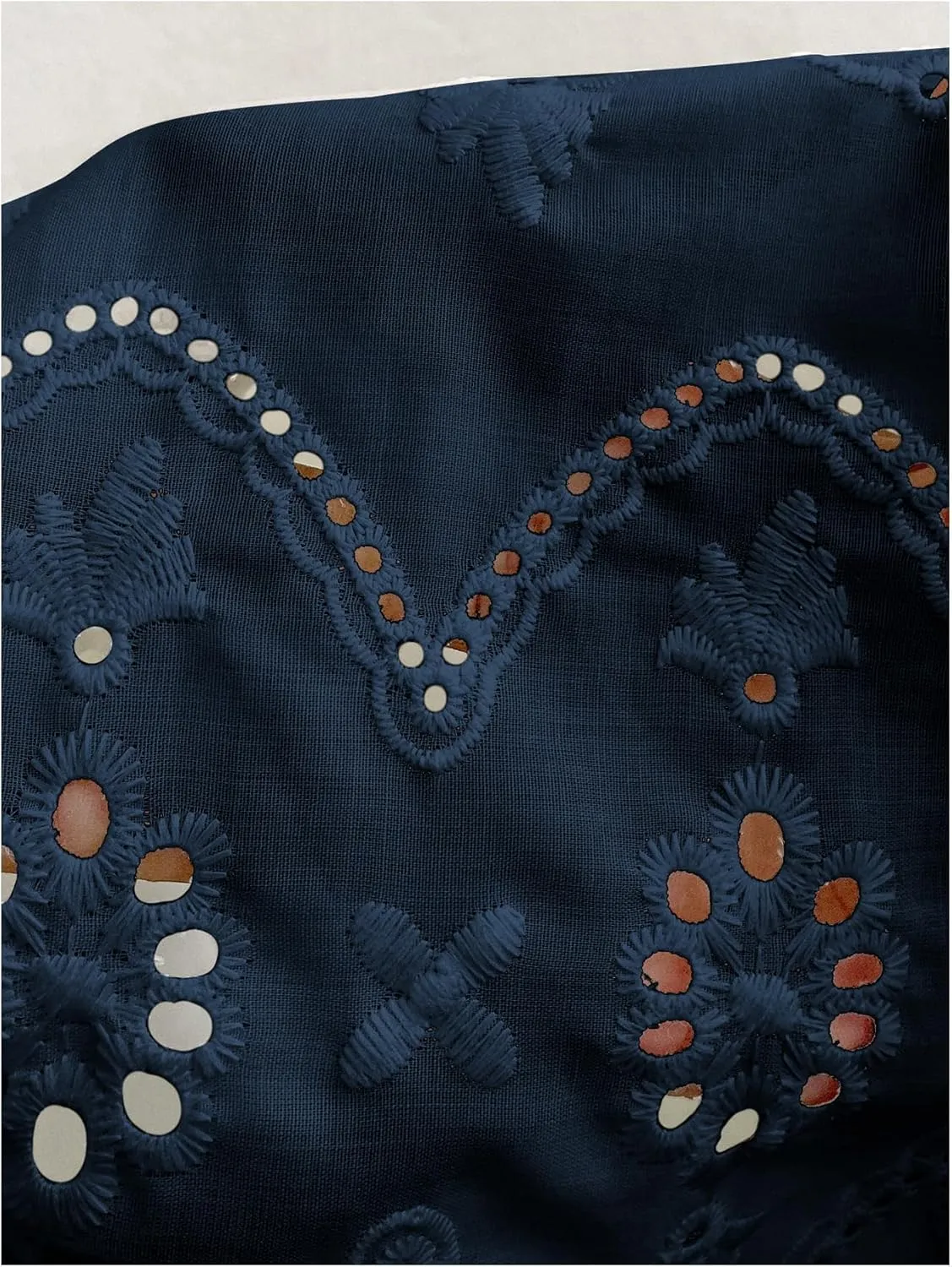 SweatyRocks Women's Short Sleeve Button Down Collared Blouses Embroidery Eyelet Top