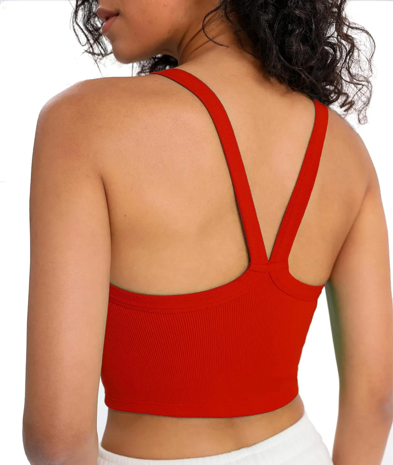 Tank Tops for Women Scoop Neck Crop Tops Athletic Workout Tops Cute Seamless Cami Ribbed Tank Tops
